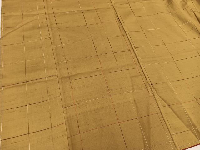 平和屋着物■上質な紬　格子柄　正絹　逸品　未使用　BAAY0478mz