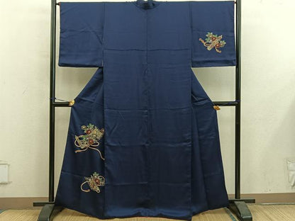 平和屋着物■訪問着　総刺繍　相良刺繍　花絵巻　正絹　逸品　BAAY0479mz