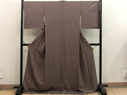 平和屋着物■上質な色無地　焦茶色　正絹　逸品　未使用　BAAY0480mz