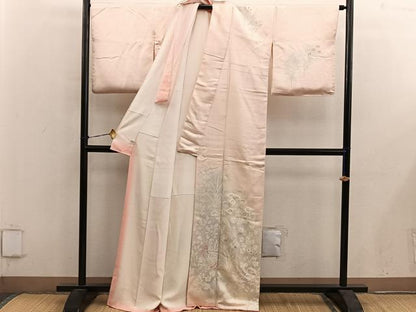平和屋着物■訪問着　手描き　枝花文　暈し染め　正絹　逸品　BAAY0484mz