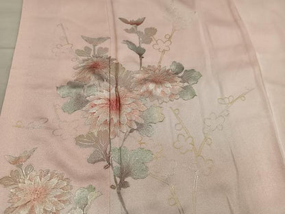 平和屋着物■訪問着　作家物　枝花文　暈し染め　金銀彩　正絹　逸品　BAAY0485mz