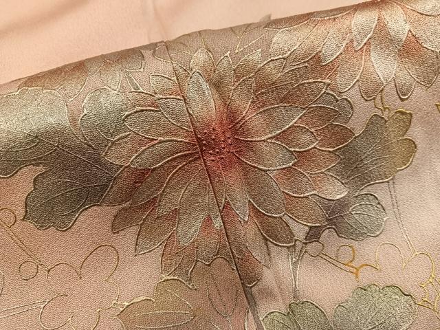 平和屋着物■訪問着　作家物　枝花文　暈し染め　金銀彩　正絹　逸品　BAAY0485mz