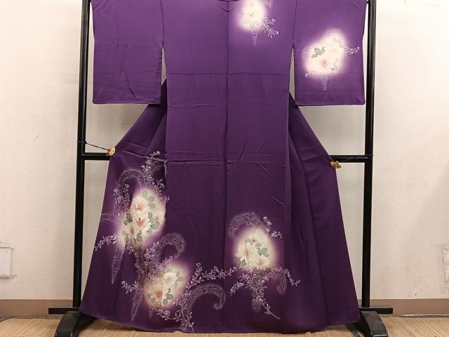平和屋着物■訪問着　草花文　暈し染め　正絹　逸品　BAAY0486mz