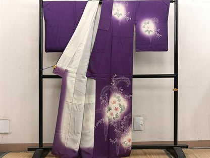 平和屋着物■訪問着　草花文　暈し染め　正絹　逸品　BAAY0486mz