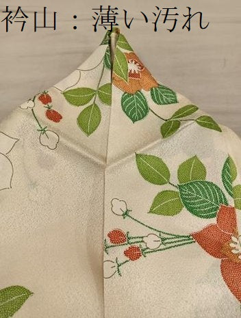 平和屋着物■上質な小紋　枝花文　金彩　正絹　逸品　BAAY0487mz