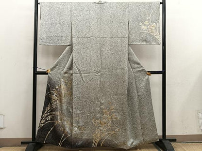 平和屋着物■訪問着　菊花文　たたき染め　金彩　正絹　逸品　BAAY0489mz