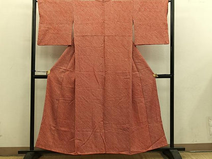平和屋着物■大変加工の良い総絞り小紋　正絹　逸品　BAAY0490mz