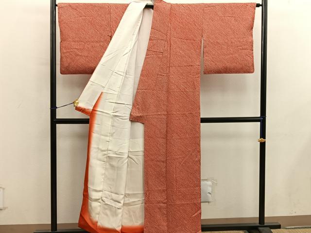 平和屋着物■大変加工の良い総絞り小紋　正絹　逸品　BAAY0490mz