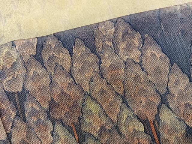 平和屋着物■訪問着　作家物　樹林文　暈し染め　正絹　逸品　BAAY0492mz