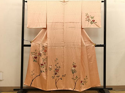 平和屋着物■訪問着　枝花文　正絹　逸品　BAAY0493mz