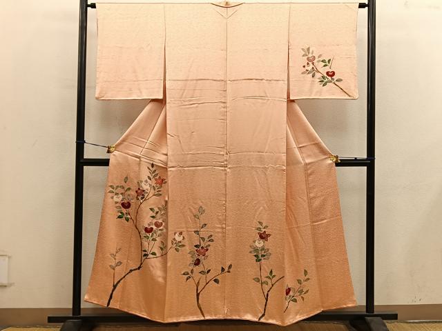 平和屋着物■訪問着　枝花文　正絹　逸品　BAAY0493mz