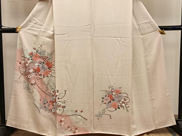 平和屋着物■訪問着　檜扇牡丹花文　金彩　正絹　逸品　BAAY0494mz