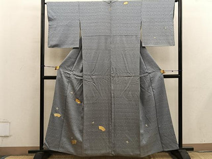 平和屋着物■訪問着　刺繍　地紙花文　金糸　正絹　逸品　BAAY0497mz