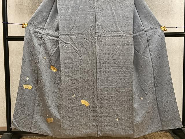 平和屋着物■訪問着　刺繍　地紙花文　金糸　正絹　逸品　BAAY0497mz