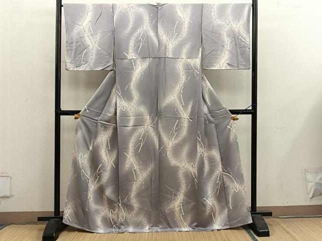平和屋着物■上質な小紋　草花文　暈し染め　正絹　逸品　BAAY0498mz