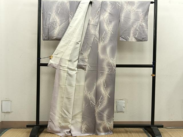 平和屋着物■上質な小紋　草花文　暈し染め　正絹　逸品　BAAY0498mz