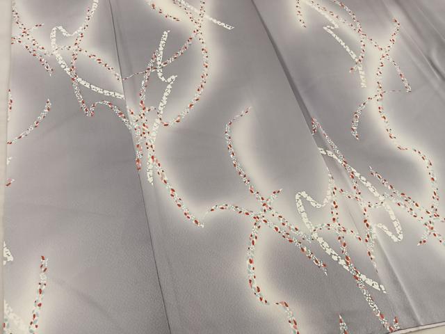 平和屋着物■上質な小紋　草花文　暈し染め　正絹　逸品　BAAY0498mz
