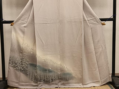 平和屋着物■訪問着　飛鶴樹林文　暈し染め　正絹　逸品　BAAY0499mz