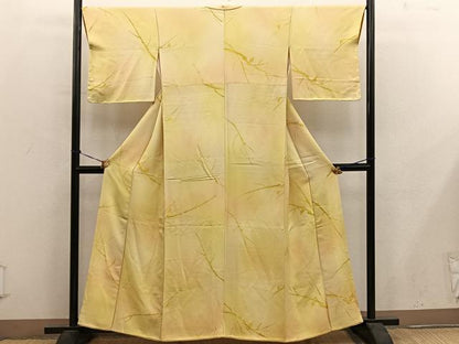 平和屋着物●上質な小紋　枝葉文　地紋起こし　暈し染め　正絹　逸品　BAAY0502mz