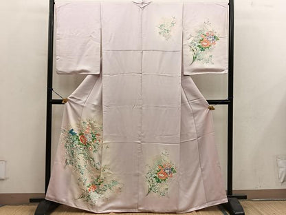 平和屋着物■訪問着　牡丹花文　正絹　逸品　BAAY0506mz
