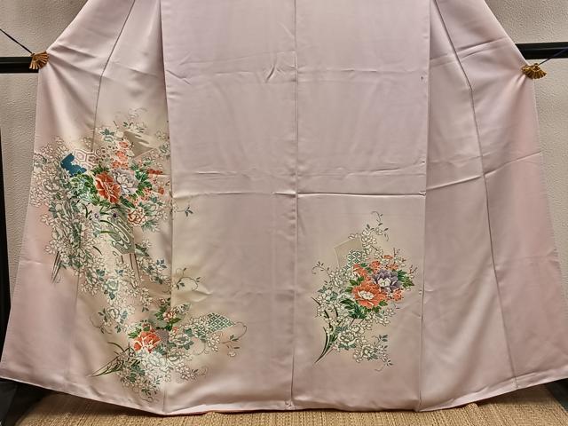 平和屋着物■訪問着　牡丹花文　正絹　逸品　BAAY0506mz