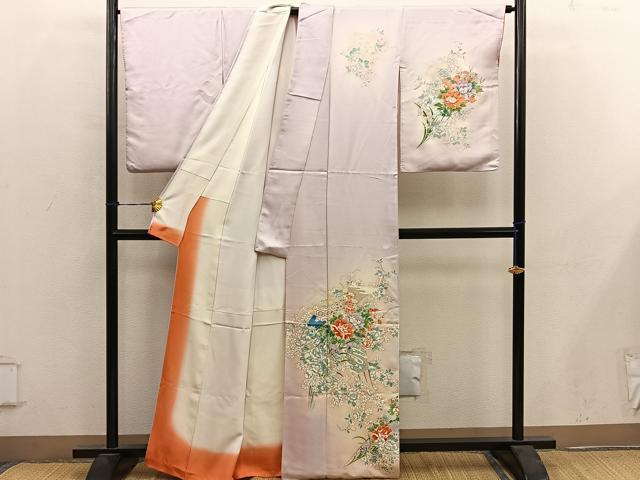 平和屋着物■訪問着　牡丹花文　正絹　逸品　BAAY0506mz