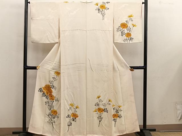 平和屋着物■訪問着　枝花文　正絹　逸品　BAAY0511mz