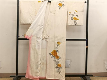 平和屋着物■訪問着　枝花文　正絹　逸品　BAAY0511mz