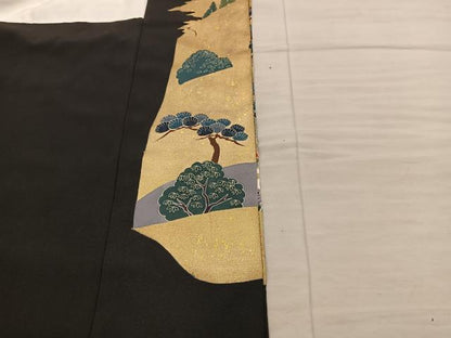 平和屋着物■豪華黒留袖　作家物　風景文　金彩　正絹　逸品　BAAY0513mz
