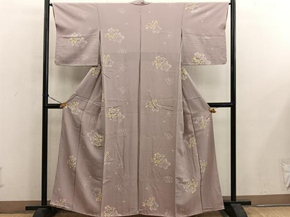 平和屋着物■上質な小紋　草花文　正絹　逸品　未使用　BAAY0514mz