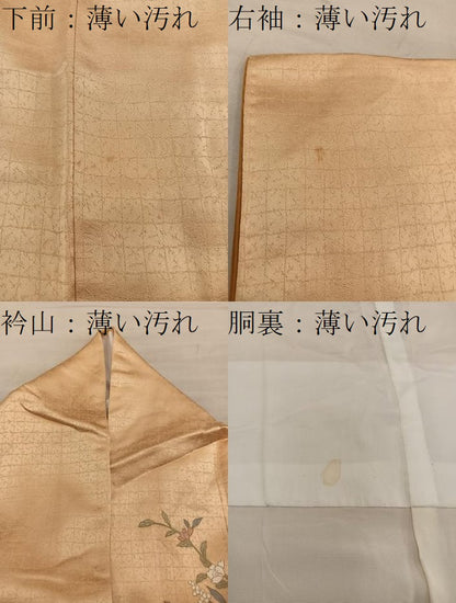 平和屋着物■訪問着　扇面花文　金彩　正絹　逸品　BAAY0515mz