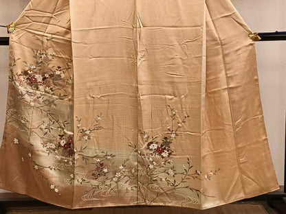 平和屋着物■訪問着　扇面花文　金彩　正絹　逸品　BAAY0515mz