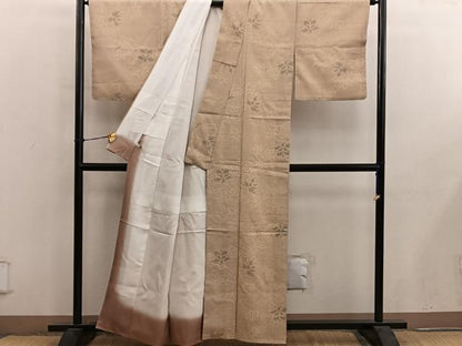 平和屋着物■本塩沢　草花文　ますいわ屋扱い　正絹　逸品　BAAY0522mz
