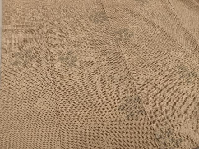 平和屋着物■本塩沢　草花文　ますいわ屋扱い　正絹　逸品　BAAY0522mz