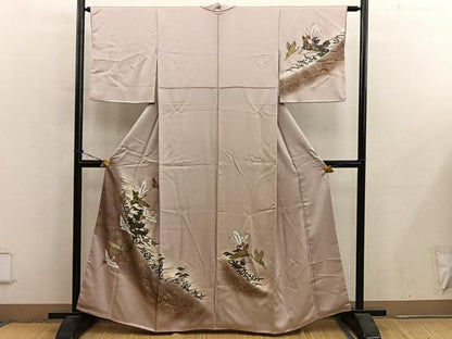 平和屋着物■訪問着　飛鶴文　暈し染め　金彩　正絹　逸品　BAAY0525mz