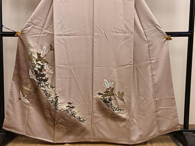 平和屋着物■訪問着　飛鶴文　暈し染め　金彩　正絹　逸品　BAAY0525mz