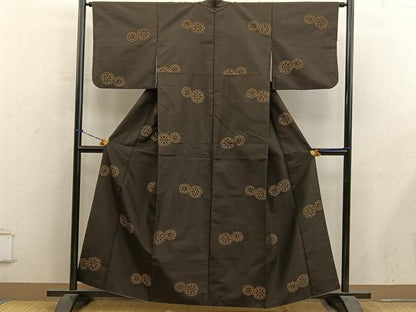 平和屋着物■上質な紬　源氏車　正絹　逸品　BAAY0527mz