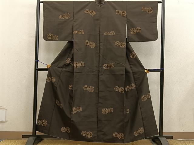 平和屋着物■上質な紬　源氏車　正絹　逸品　BAAY0527mz