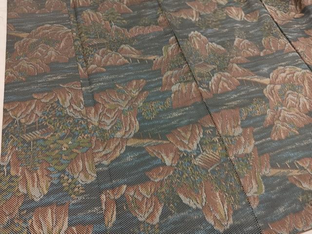 平和屋着物■上質な紬　風景文　正絹　逸品　BAAY0530mz
