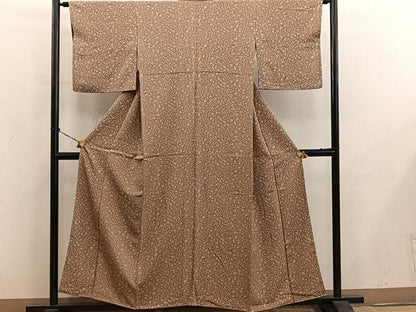 平和屋着物■上質な小紋　枝花文　正絹　逸品　BAAY0532mz