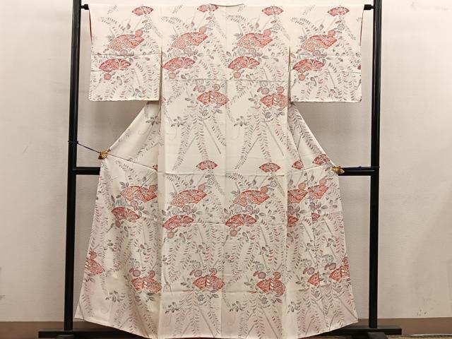 平和屋着物■訪問着　地紙花文　正絹　逸品　BAAY0533mz