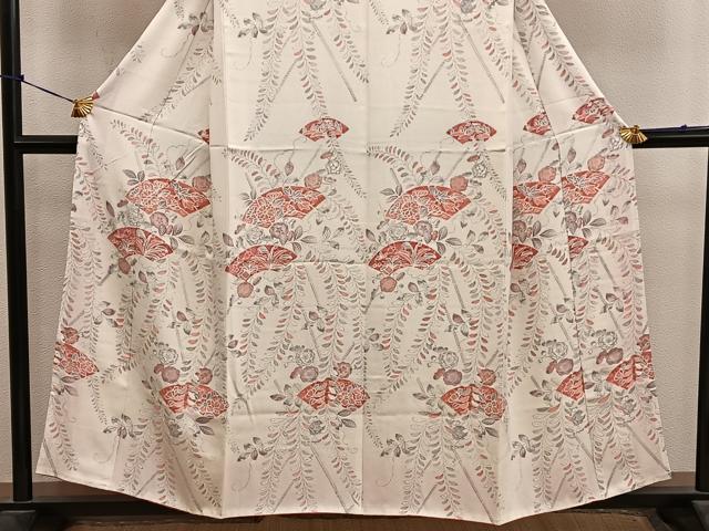 平和屋着物■訪問着　地紙花文　正絹　逸品　BAAY0533mz