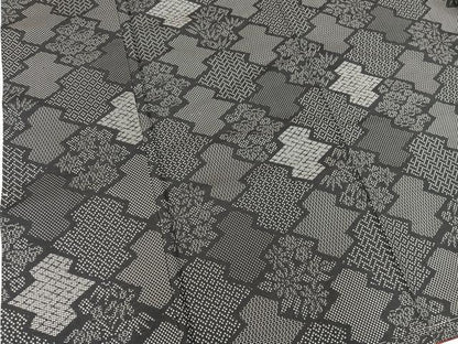 平和屋着物■上質な紬　120亀甲　松皮菱　正絹　逸品　未使用　BAAY0535mz