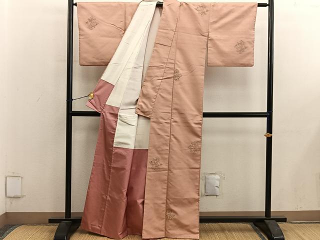 平和屋着物■京の名門・菱屋六右ェ門　紬　松皮菱花文　正絹　逸品　BAAY0536mz