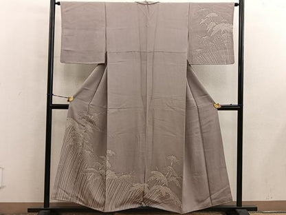 平和屋着物■訪問着　枝葉文　正絹　逸品　BAAY0537mz