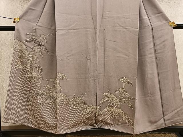 平和屋着物■訪問着　枝葉文　正絹　逸品　BAAY0537mz