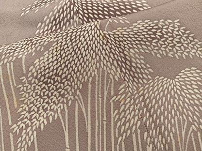 平和屋着物■訪問着　枝葉文　正絹　逸品　BAAY0537mz