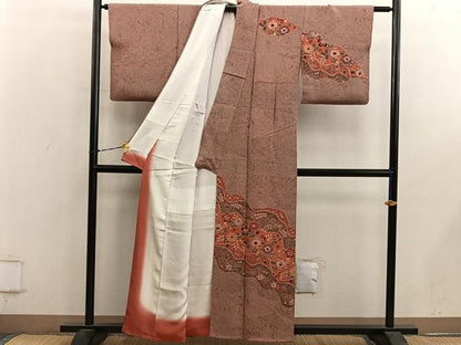 平和屋着物■訪問着　菊花文　鬼しぼ縮緬　高島屋扱い　正絹　逸品　BAAY0539mz