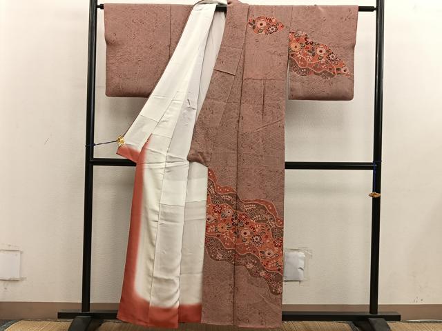 平和屋着物■訪問着　菊花文　鬼しぼ縮緬　高島屋扱い　正絹　逸品　BAAY0539mz