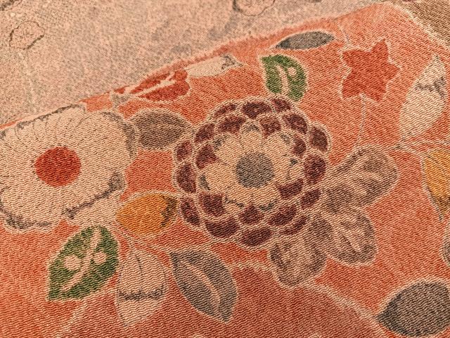 平和屋着物■訪問着　菊花文　鬼しぼ縮緬　高島屋扱い　正絹　逸品　BAAY0539mz